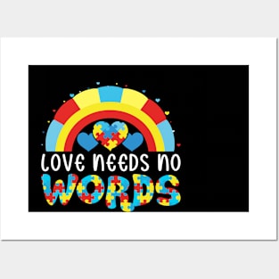 Love Needs No Words Autism Awareness Posters and Art